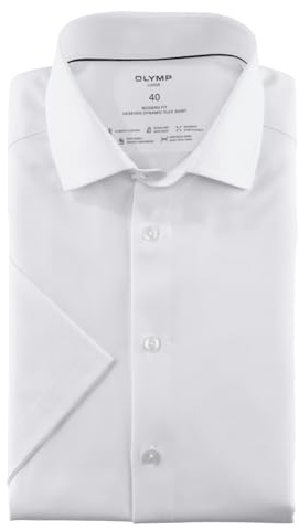 OLYMP Luxor 24/Seven modern fit Hemd Halbarm Twill weiß