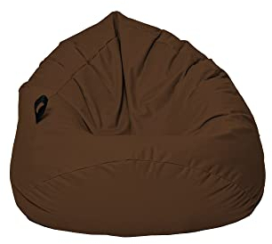 MILLINDABAG Kastanie Tropfenform Sitzsack für Kinder Jugendliche und Erwachsene Beanbag Kissen Indoor & Outdoor Gaminggeignet bereits gefüllt Sitzkissen Bodenkissen (Braun, XL-Durchmesser 77 cm)