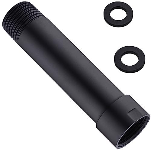 Black Shower Arm Extender, 4 Inch Shower Arm Extension by BSTIIU, NPT 1/2 Inch Male to Female, Straight Shower Arm in Matte Black