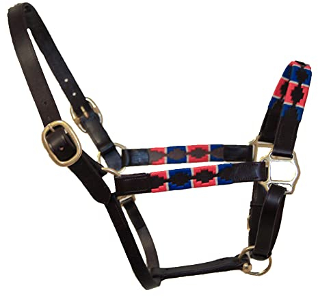 Blenheim Polo-Halfter aus Leder, Rot/Marineblau, Cob