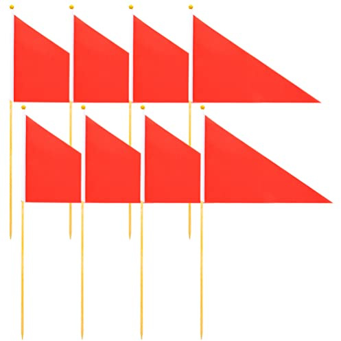 Happyyami Drapeaux De Marquage De Pelouse Triangulaires Avec Piquets 8 Pièces 15.75 Pouces Pour Jardin Cour Arrosage Camping Et Marquage Extérieur