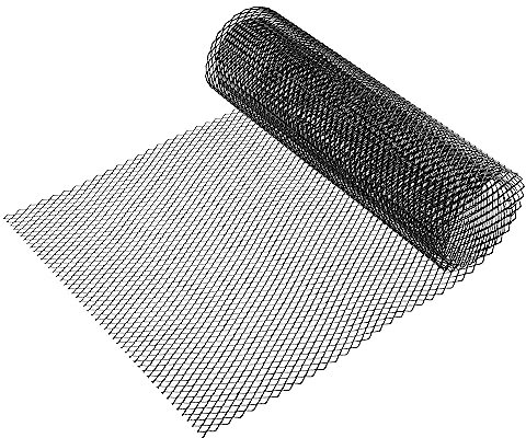 X AUTOHAUX Car Grill Mesh, 40x13 Inch 12x6mm Rhombic Hole Aluminum Alloy Black