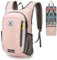 SKYSPER 10L Mochila Plegable Ultraligera Mochila de Viaje Mochilas de Marcha Pequeña Ahorra espacio para Hombre Mujer Viaje Excursiones Cortas Senderismo, rosa