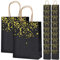 20 Stück Schwarz Gold Geschenktüten, Papiertüten mit Henkel, Goldenen Herzen Wiederverwendbar Kraftpapiertüten für Einkaufen, Hochzeiten, Verpackungen, Partys, Geburtstag