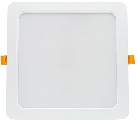 NCC-Licht LED Einbauleuchte Downlight DURE 3 Weiß eckig 22x22cm IP54 24W 2900lm warmweiß 3000K 110°