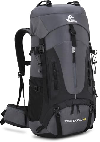 Bseash 60 l wasserdichter leichter Wanderrucksack mit Regenschutz, Outdoor-Sport, Reisen, Tagesrucksack für Klettern, Camping, Touren