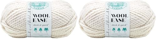 Lion Brand Yarn Company 1-Piece Wool-Ease Thick and Quick, Starlight, Off-White (Pack of 2)