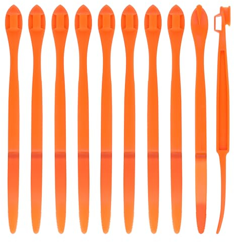 10pcs Orange Peeler Tool, Long Handle Serrated Citrus Peel Cutter Easy Hold Plastic Vegetable Lemon Slicer Fruit Opener Remover Kitchen Gadget Chef Tools