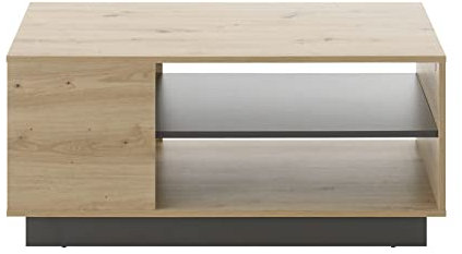 Furn.Design Couchtisch in Eiche Artisan und grau Graphit Wohnzimmer Beistelltisch Kaffeetisch Wohnzimmertisch 100 x 60 cm Louna