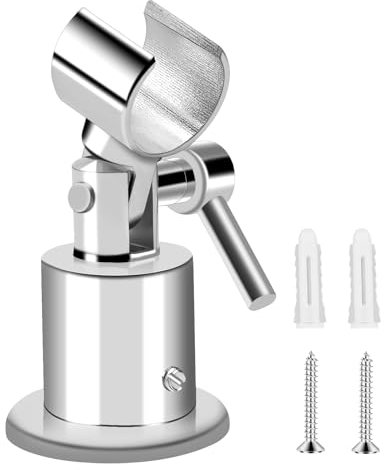 Soporte para Alcachofa Ducha Regulable 180 Grados Soporte Ducha Pared Metal Completo de Mano Universal Soporte Ducha Pared con Tornillo Herramienta Soporte Robusto y Duradero para Grifos y Duchas Baño