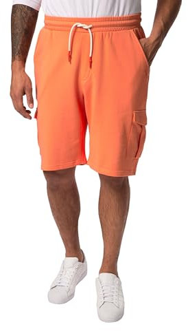 JP 1880 Hommes Grandes Tailles L-8XL Bermuda en Molleton, Taille élastique et Poches Cargo - Jusqu'au 8XL Corail 5XL 825998510-5XL