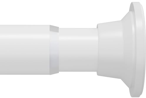 XUXRUS Teleskopstange 70-136CM Einstellbar Duschvorhangstange Ohne Bohren,Shwere Ausführung,Weiß,Verstellbare Feder-Spannstange Erweiterbarfür Badezimmerfenster,Türbereich,Kleiderschrank,Edelstahl