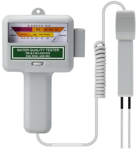 OBEST Medidor de Agua para Piscinas,pH Salinidad Probador,Detector de Calidad de Agua Portátil,Analizador de Cloro,Utilizado en Acuarios, Plantaciones y agua Potable
