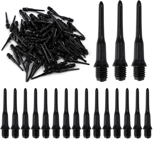 Tomedeks 50 Stück Dart Spitzen Soft, Dartspitzen, Dartpfeile Softdart, Soft Darts, Target Darts, Pixel Soft-Darts Dartpfeil-Spitzen Schwarz, Passend Für Alle Größen 2Ba
