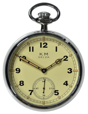 MWC Selza WW2 Mechanisches Muster Stahl Creme Uhr Tasche Herren