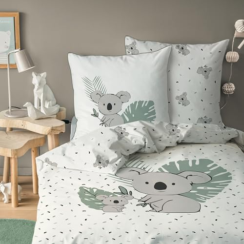 Kinder Bettwäsche Set 135x200 80x80 cm · Koala, weich, hochwertig & hautfreundlich - Bettwäsche für Mädchen, Jungen · 100% Baumwolle