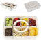 BTBHIHO Divided Serving Tray with Lid and Handle, Plastic Portable Snack Tray Containers Box with Compartments and Lid, 8 Removable Compartment Box for Snack, Spices, Candy, Fruits, Nuts, Veggie, Dip