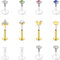 VFUN 12pcs 16G Chirurgenstahl Lippenpiercing Einstecken Tragus Helix Piercing Ohr 6mm Labret Lippenpiercing Flatback Ohrstecker