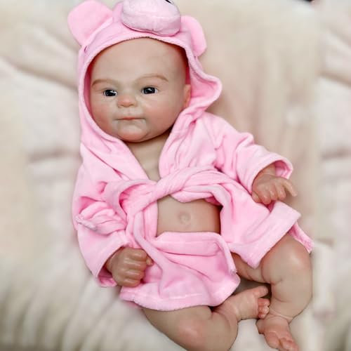 Aniiyy Bambola in silicone a corpo intero, 40,6 cm, in silicone, fatta a mano, per ragazze e ragazzi