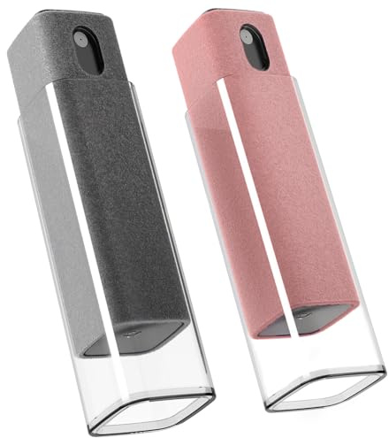 EVEO Car Screen Cleaner Spray and Wipe -2-in-1 iPhone Cleaner, iPad Screen Cleaner & Phone Screen Cleaner - Touchscreen Mist Cleaner for Laptop, Computer, MacBook and More - 2 Pack (Grey & Rose Gold)