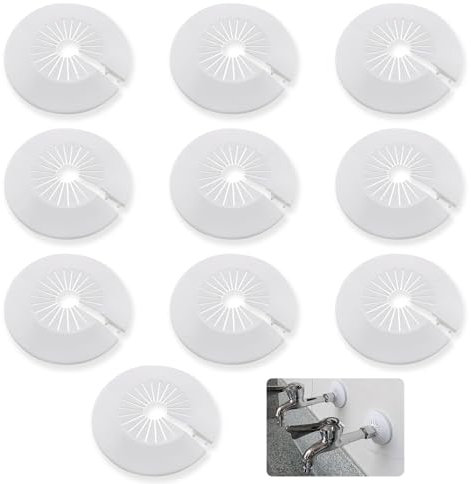 10 Stück Einzel Heizungsrohr Rosette, Rohrabdeckung, Abdeckrosetten, Heizung, Verkleidung, Heizkörper Rosetten, weißes Polypropylen, weiss (10-25mm)
