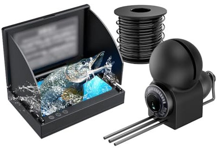 Ecoscandaglio Portatile con Monitor IPS da 4,3, Telecamera per La Pesca Sul Ghiaccio, Batteria Ai Polimeri di Litio da 5000 Mah, Resistente All'acqua IP68, per Lago, Barca, Pesca Sul Ghiaccio(10 mete