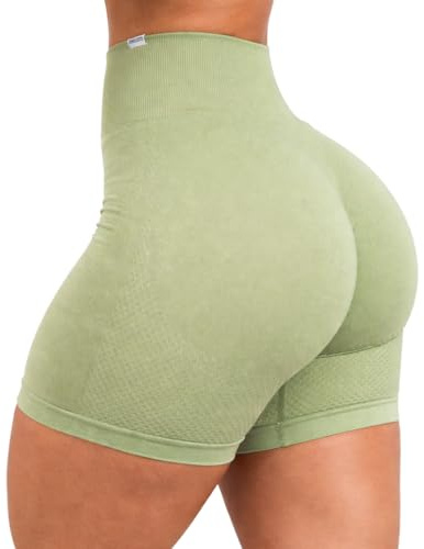 SMILODOX Sport Shorts Damen Amaze Pro Scrunch, Seamless Blickdichte Radlerhose, Unsichtbarer Scrunch-Effekt, V-Shape High Waist Kurze Sporthose, Hoher Bund Biker Shorts für Yoga, Fitness & Gym
