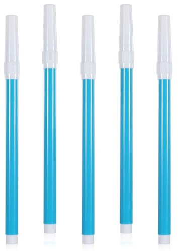Qianyu 5 Stück Waschbare Stoff Nähmarker Löschbarer Stoff Stickmarker Wasserlöslicher Blauer Temporärer Markierungsstift Verschwindender Löschbarer Tintenstift zum Quilten