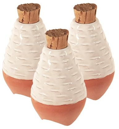 MOUTTA - Juego de 3 ollas de cerámica para enterrar, color blanco, talla S – 18 cl