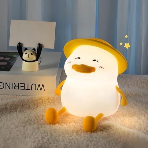 Danolt Duckennachtlicht Ente Enten Lampe Nachtlicht Kinder Stilllicht Dimmbar Nachtlicht Gelb Silikon