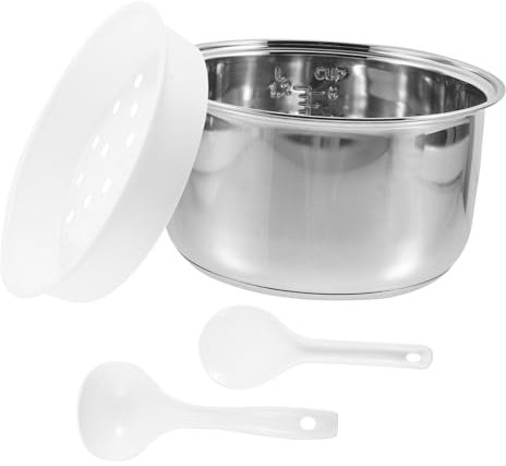 Holibanna Recipiente Interior De Olla Arrocera De Acero Inoxidable 304, Capacidad 3l, Grosor Reforzado, Reemplazo Para Uso Doméstico, Accesorio Práctico Para Olla De Cocina