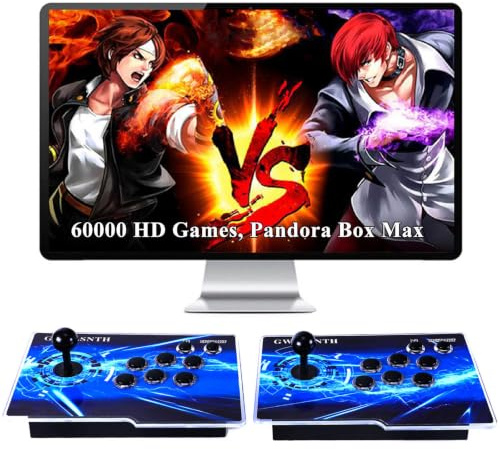 GWALSNTH 60000 in 1 Pandora Box Max Arcade Game Console, Plug and Play, 1280x720 HD Display, 49 Game Emulators, 128GB TF Card, Up to 4 Players, Split Type