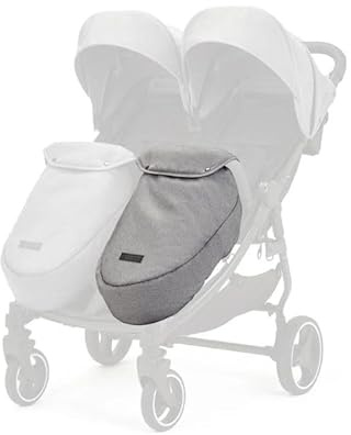 Ickle Bubba Venus Double Footwarmer (1pc) – Padded, Cosy Baby Foot Muff with Press-Stud Fastening for Bumper Bar (Space Grey)