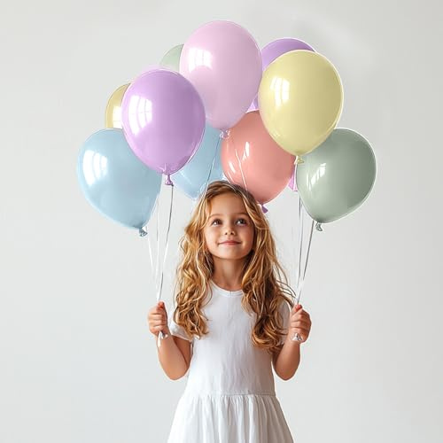 TROOKEE 100 Pastell-Luftballons, hergestellt in Spanien, 31 cm, biologisch abbaubar, ideale Dekoration für Geburtstag, Babyparty, Party, Hochzeit, Weihnachten, Kommunion, Halloween, Taufe