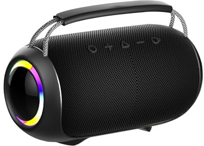 Altavoz Bluetooth LED 40W, Autonomía 15 Horas para Camping y Fiestas | Sonido estéreo 40W, espectáculo de luces LED, BT5.3, autonomía 15 horas para fiestas