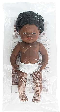 Miniland Babypuppe afrikanischer Junge 38cm-31053, Zufällig