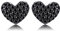 JewelryPalace 0.29ct Naturale Nero Spinello Gioielli Donna Amore Cuore Pavé Stud Orecchini a Perno Argento 925 Sterling