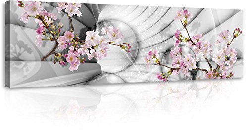 Forwall - Leinwand Bilder - Blumen Abstrakt 3D EFFEKT - 145x45 cm Leinwandbilder - Bild auf leinwand - Wandbild XXL groß Wandbilder für Wohnzimmer Schlafzimmer Wohnzimmerbilder Modern kunstdruck