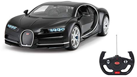 Jamara 405134 – Bugatti Chiron 1: 14 black 27 Mhz – RC Car, Officially Licensed, Up to 1Hr Drive Time, Approx. 9 Kph, True to The Original, Detailed Interior, High End Finish, LED Light