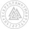 Samunshi® Wandtattoo Valknut mit Runen A Wotansknoten Wandaufkleber Wandsticker Aufkleber in 8 Größen und 19 Farben (20x20cm Silber)