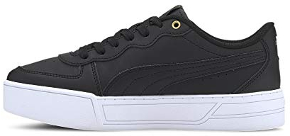 PUMA Skye Damen-Sneaker, Puma Schwarz Puma Schwarz Puma Team Gold, 38.5 EU