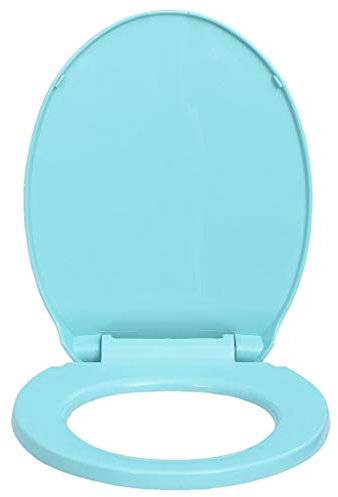 Festnight Tapa y Asiento de Váter con Cierre Suave Ovalada Asiento de Inodoro Universal Verde 46 x 34 cm