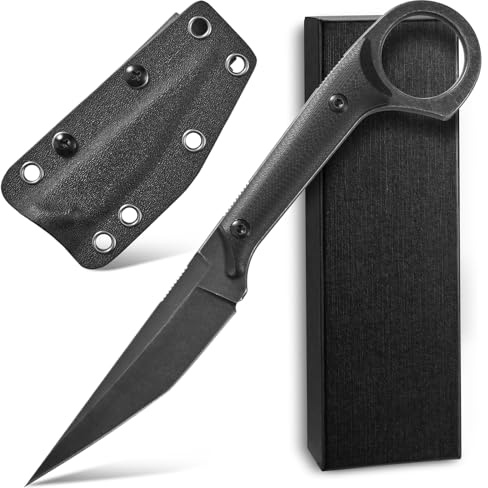 Ccanku C1140 Fixed Blade Knife, D2 Blade G10 Handle Claw Knife for Outdoor, EDC Tool, Survival, Hiking, Camping (Black)