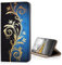 KX-Mobile Hülle für LG X Power 2 Handyhülle Schutzhülle Klapphülle Smart Magnet mit Motiv 621 Abstract Ranke Blau Schwarz