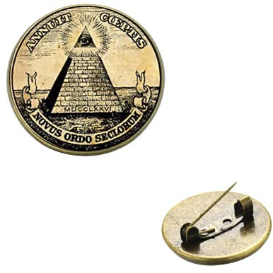 Illuminati Pyramidenaugen-Brosche, Freimaurer-Quadrat & Kompass, Glas, Cabochon, Mason Reversnadel, Mitglieder, Geschenk für Freimaurer