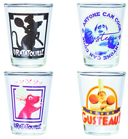 Silver Buffalo Ratatouille Icons Mini-Glas-Set, 42,5 ml, 4 Stück