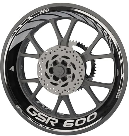 Felgen-Aufkleber für Suzuki GSR 600 Premium-Qualität (2 Räder) weiß