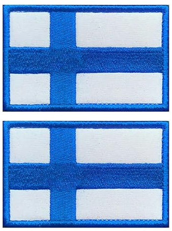 2 St. Finnland Flagge Patch- Taktisch Finnisch Nationales Emblem, Bestickter Aufnäher mit Verschluss, Militär Bänder für Rucksäcke Kleidung Taschen Uniform Weste Jersey Reisen
