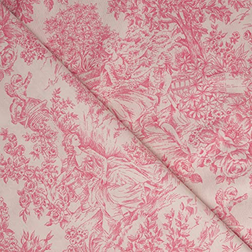 DOMETEX Toile de Jouy Romantique (2,5 x 2,8 m) (Rose)