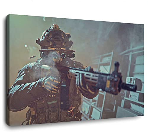 VM2 Poster Gaming Rahmenlose Poster, hängend/abnehmbare Call-of-Duty-Poster, kristallreflektierende Drucke, mit plattierter Kristallschicht, Dorsch-Poster, Modern War 2 Geisterposter, 30.5x40.6 cm
